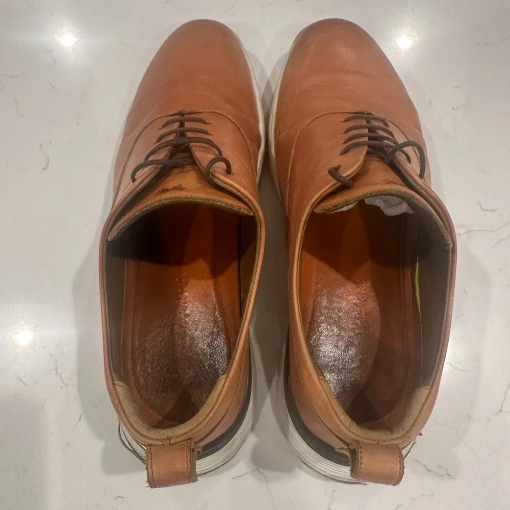 Wolf and Shepherd Mens 11.5 M Crossover Lace Up Brown Derby Dress Shoes Leather